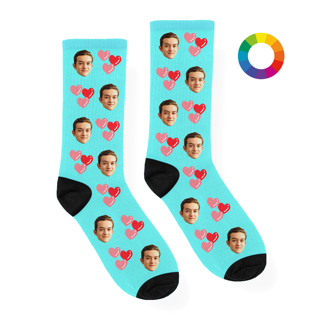 Liefde Sokken met Hartjes en Eigen Foto