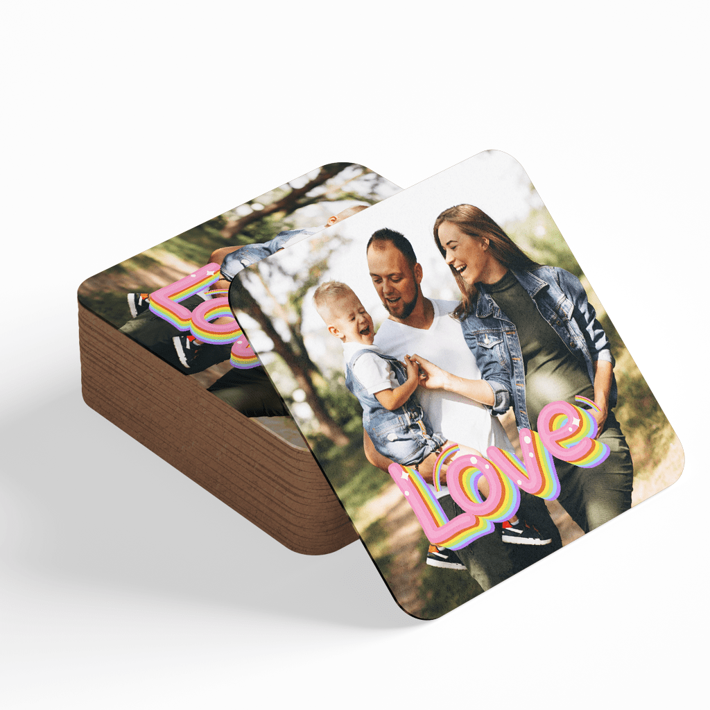 Onderzetters Vierkant | 6 Stuks - Social - Gift.nl