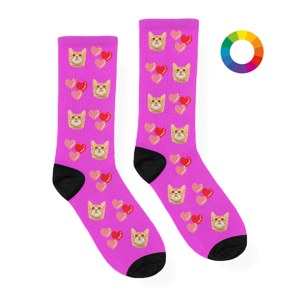 Katten Sokken met Hartjes en Eigen Foto