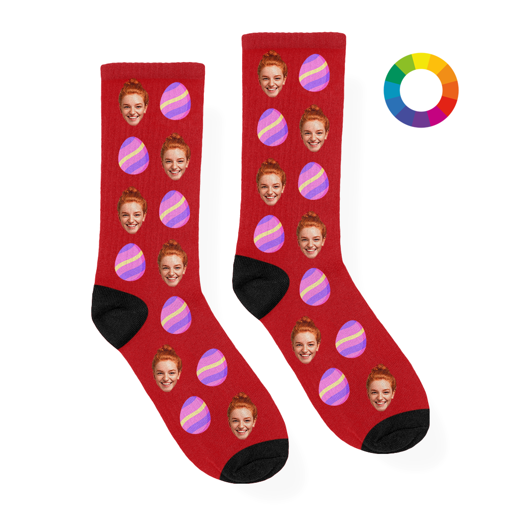 Paasei Sokken Roze met Eigen Foto