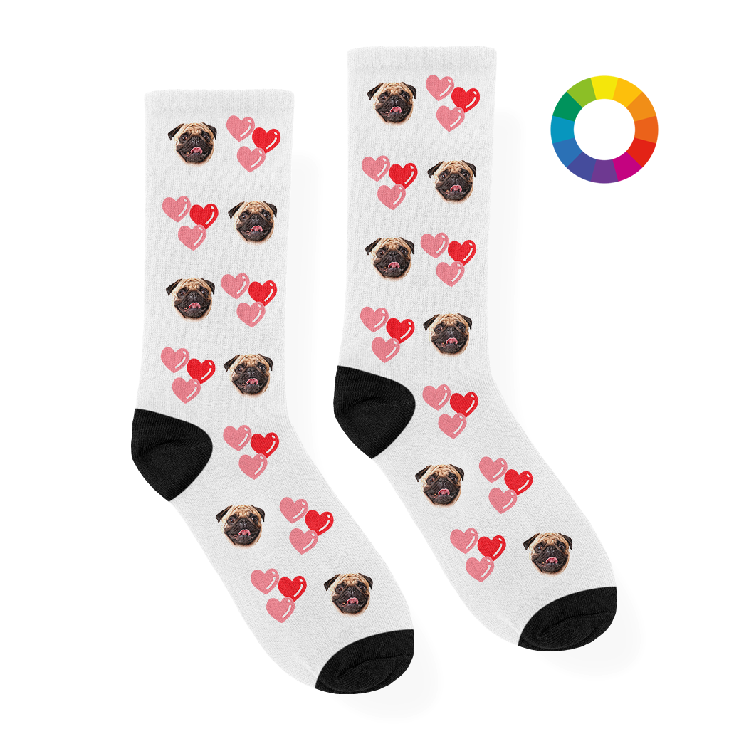 Honden Sokken met Hartjes en Eigen Foto