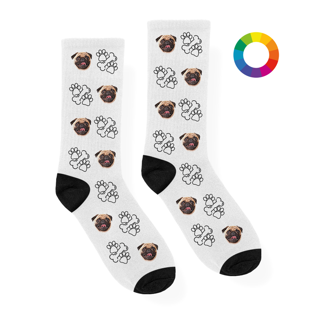 Honden Sokken met Bot, Pootjes en Eigen Foto