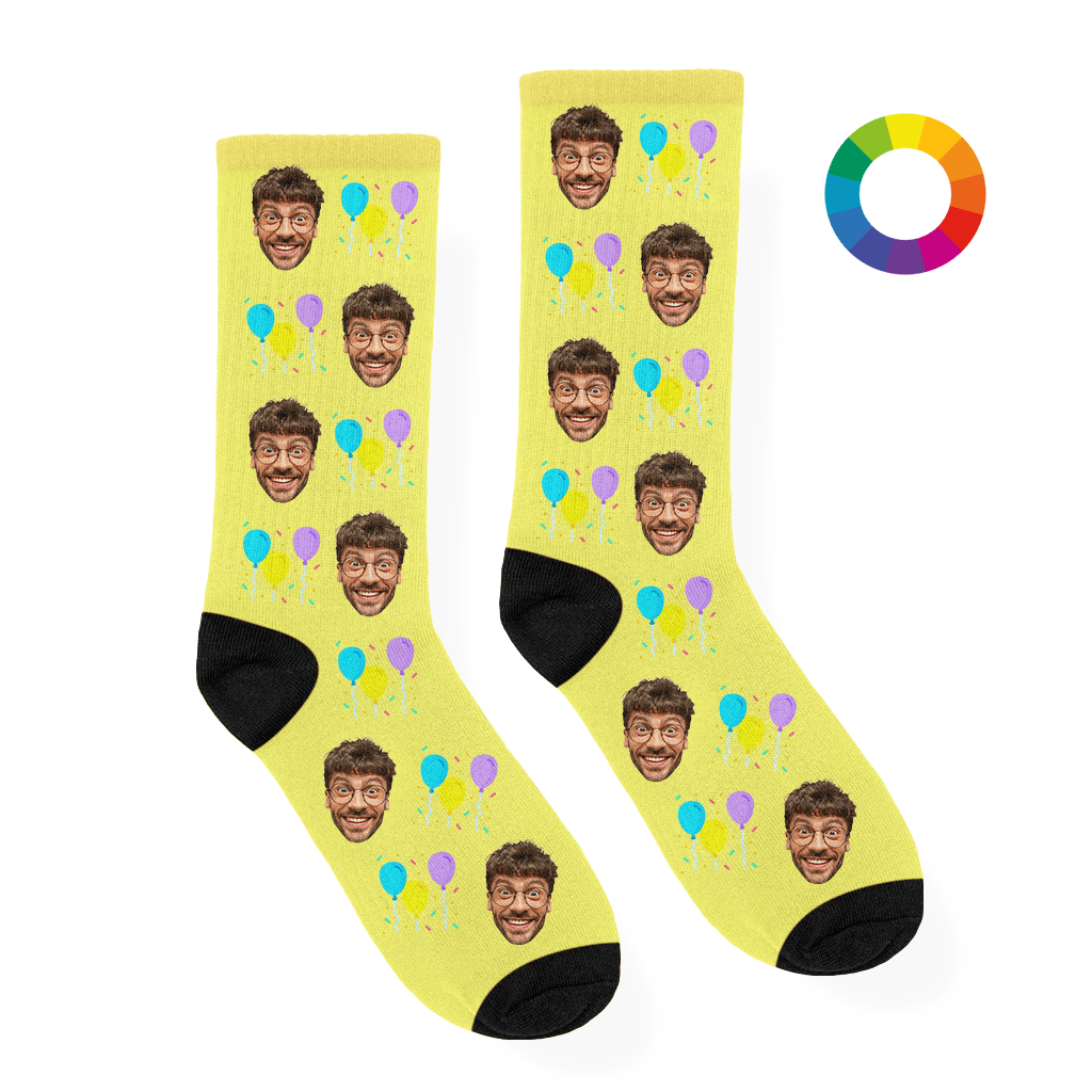 Verjaardag Sokken met Ballonnen en Eigen Foto - Social - Gift.nl