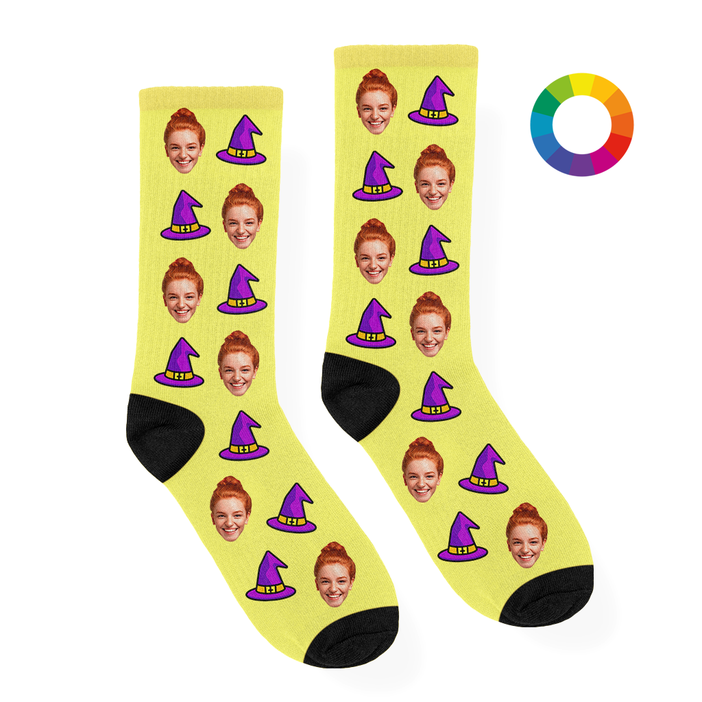 Halloween Heks Sokken met Eigen Foto