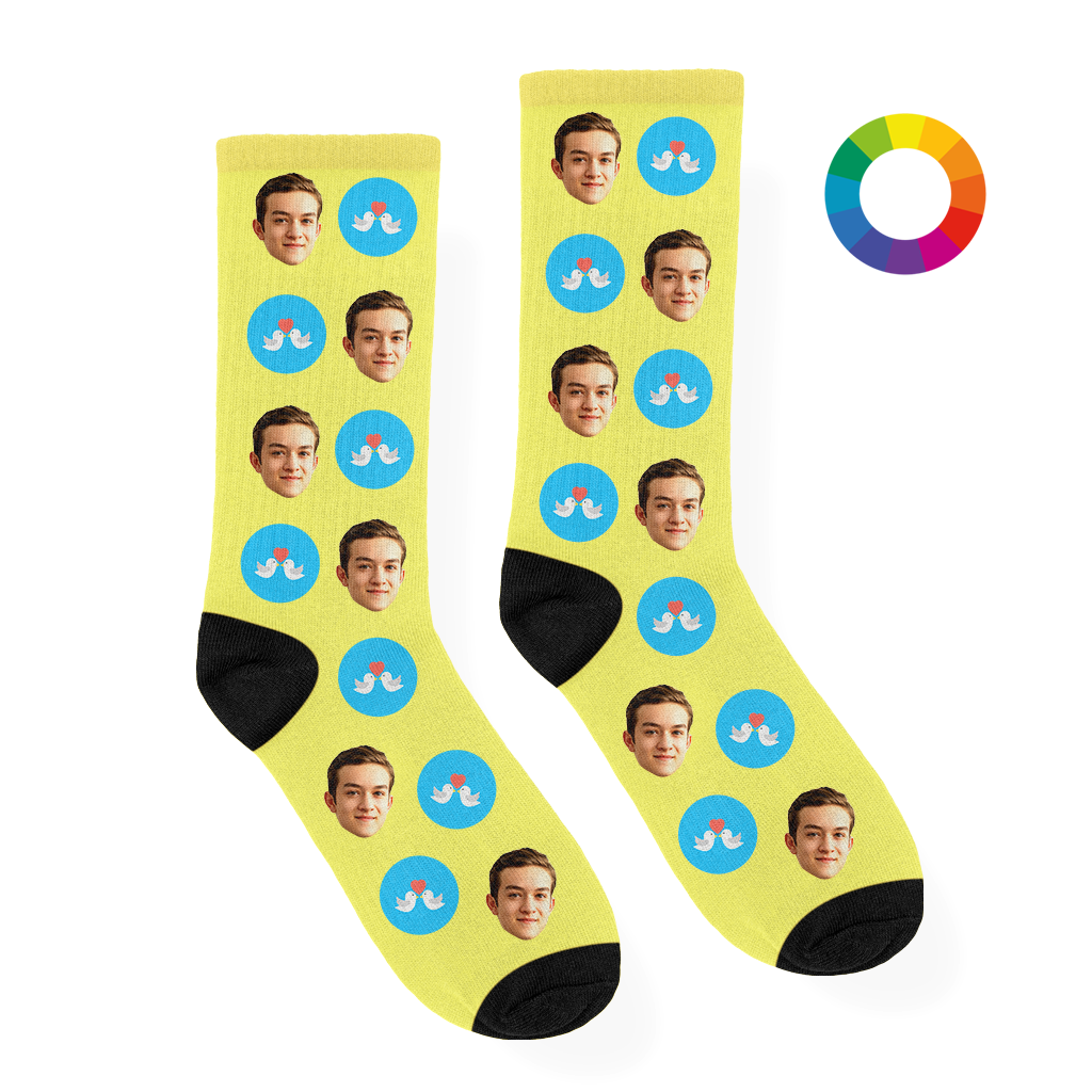 Liefde Sokken met Duiven en Eigen Foto