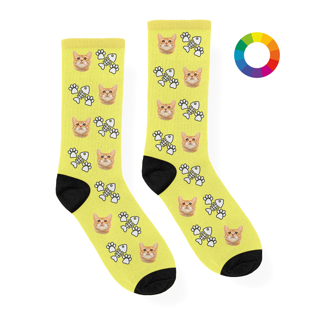 Katten Sokken met Vis, Pootjes en Eigen Foto