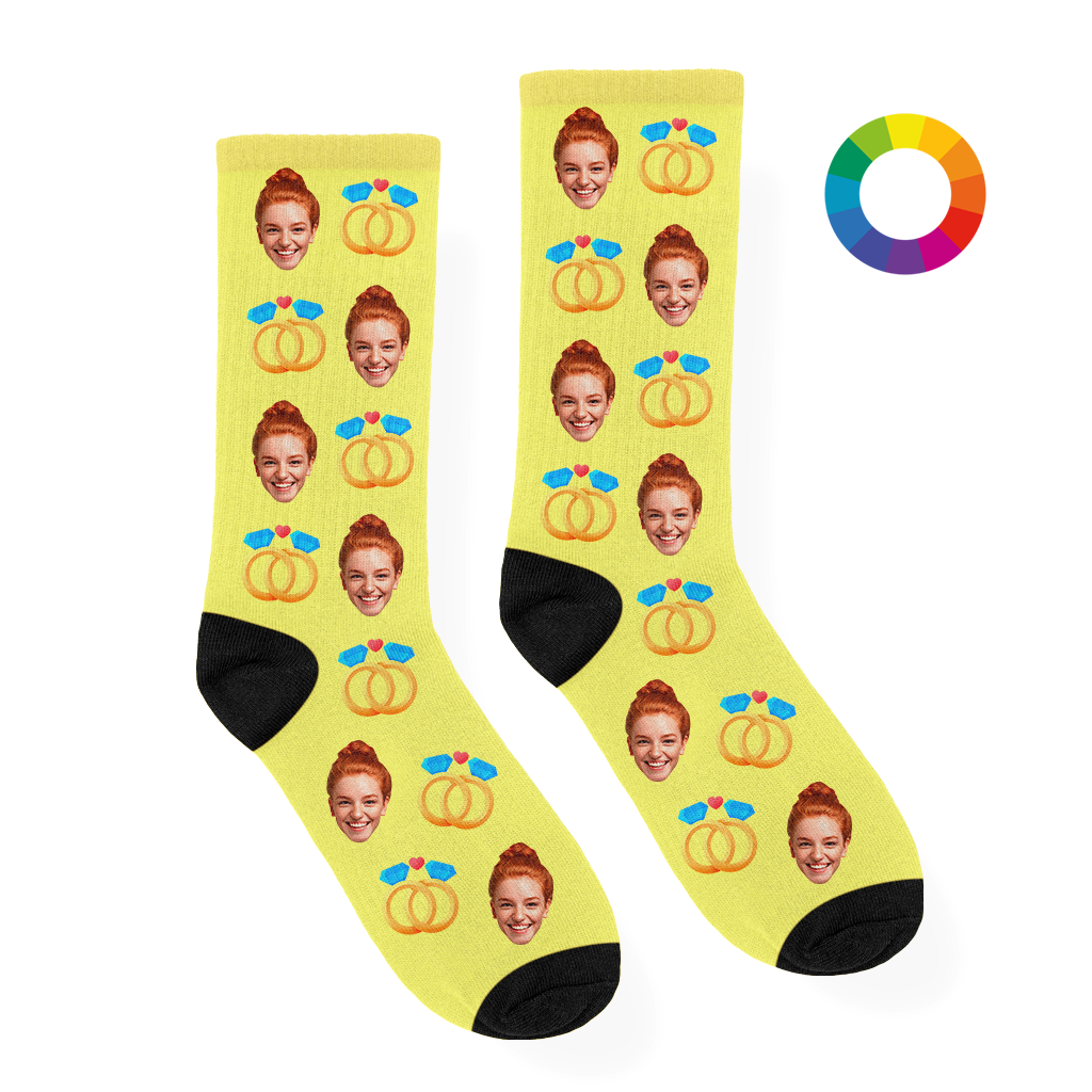 Liefde Sokken met Ringen en Eigen Foto