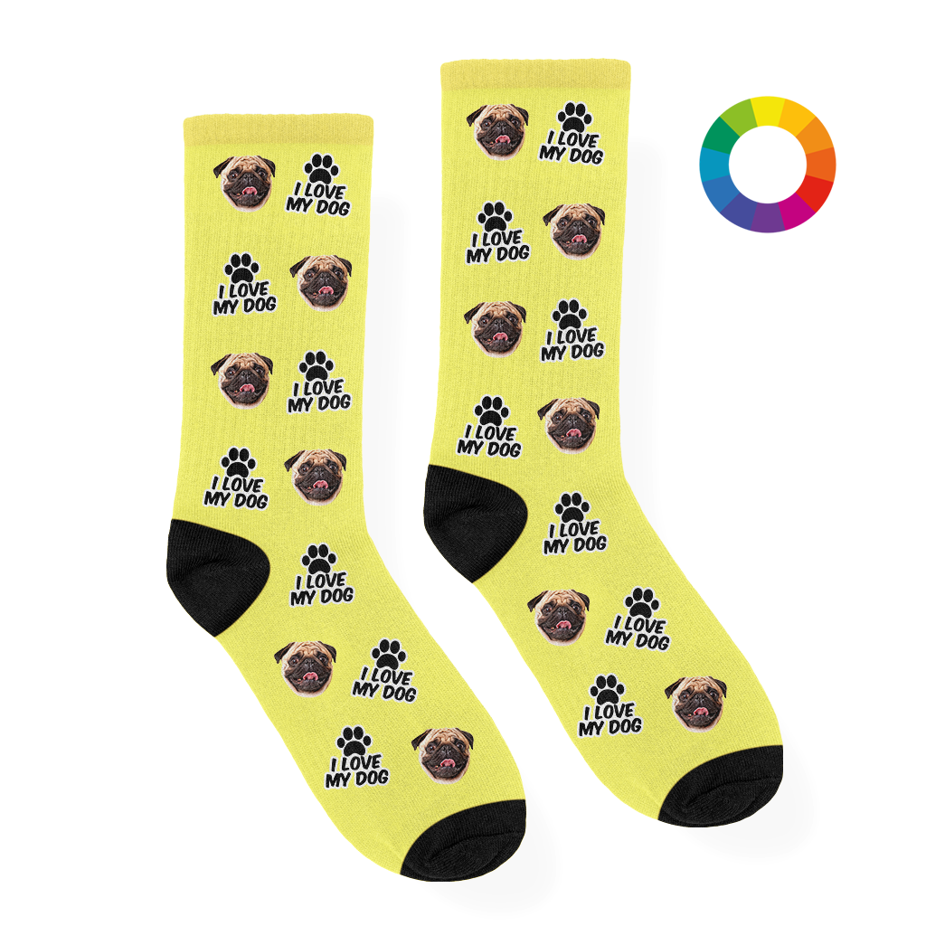 I Love My Dog Sokken met Eigen Foto
