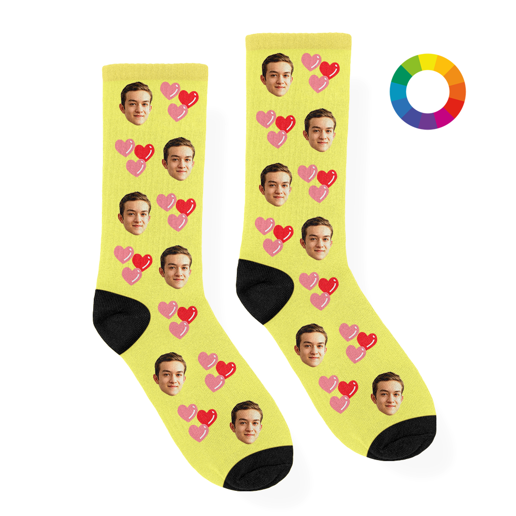 Liefde Sokken met Hartjes en Eigen Foto