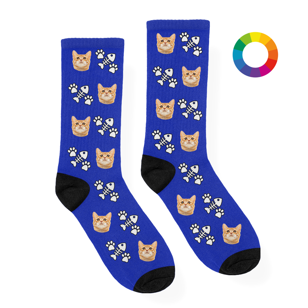 Katten Sokken met Vis, Pootjes en Eigen Foto