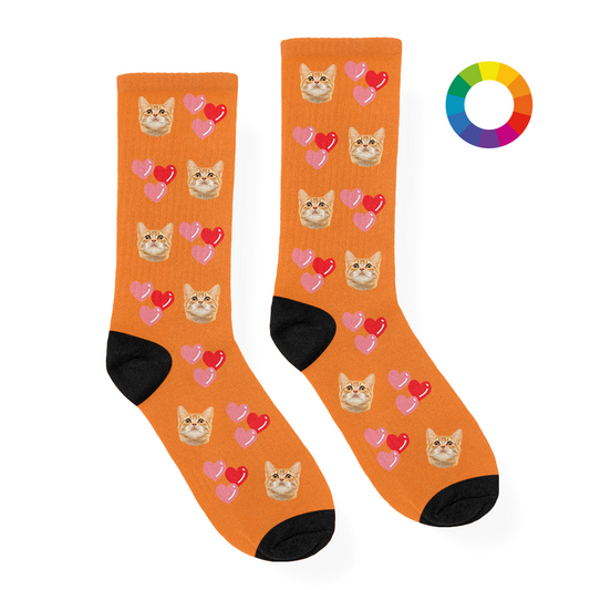 Katten Sokken met Hartjes en Eigen Foto