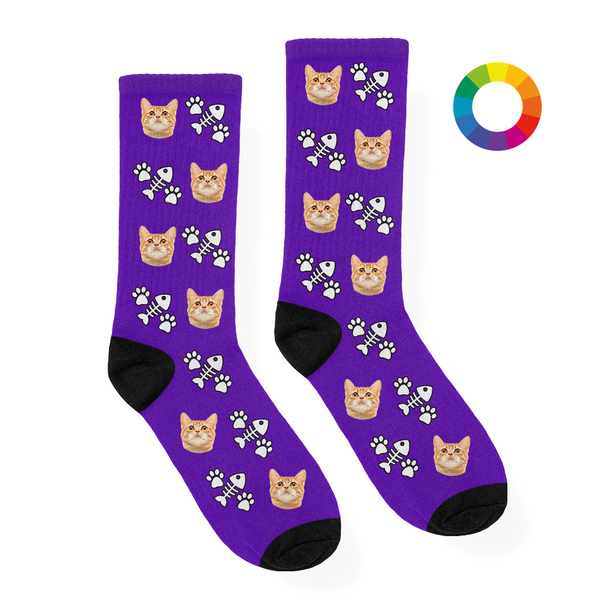Katten Sokken met Vis, Pootjes en Eigen Foto
