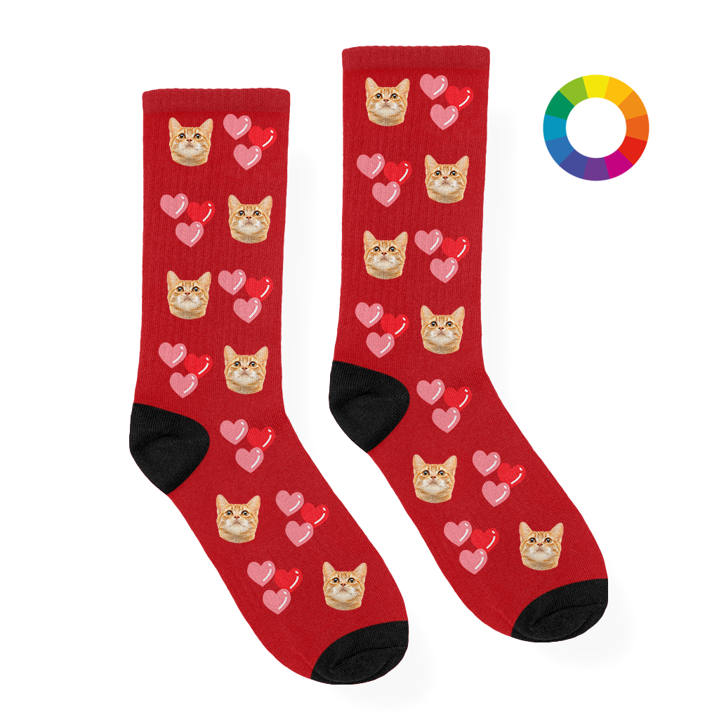Katten Sokken met Hartjes en Eigen Foto