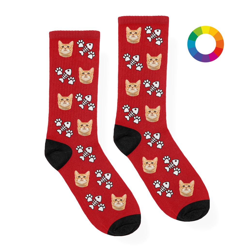 Katten Sokken met Vis, Pootjes en Eigen Foto