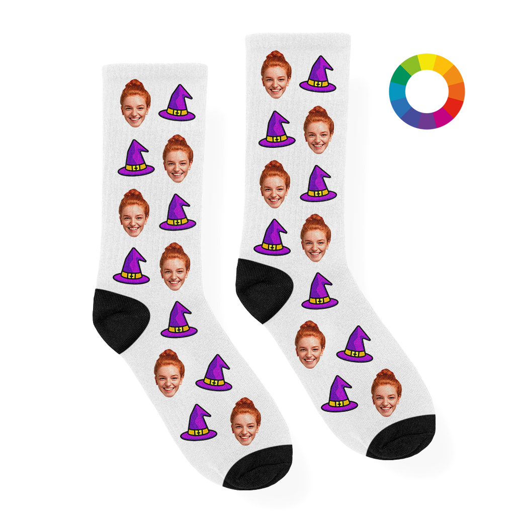 Halloween Heks Sokken met Eigen Foto