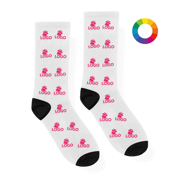 Witte Sokken met Eigen Logo - Social - Gift.nl
